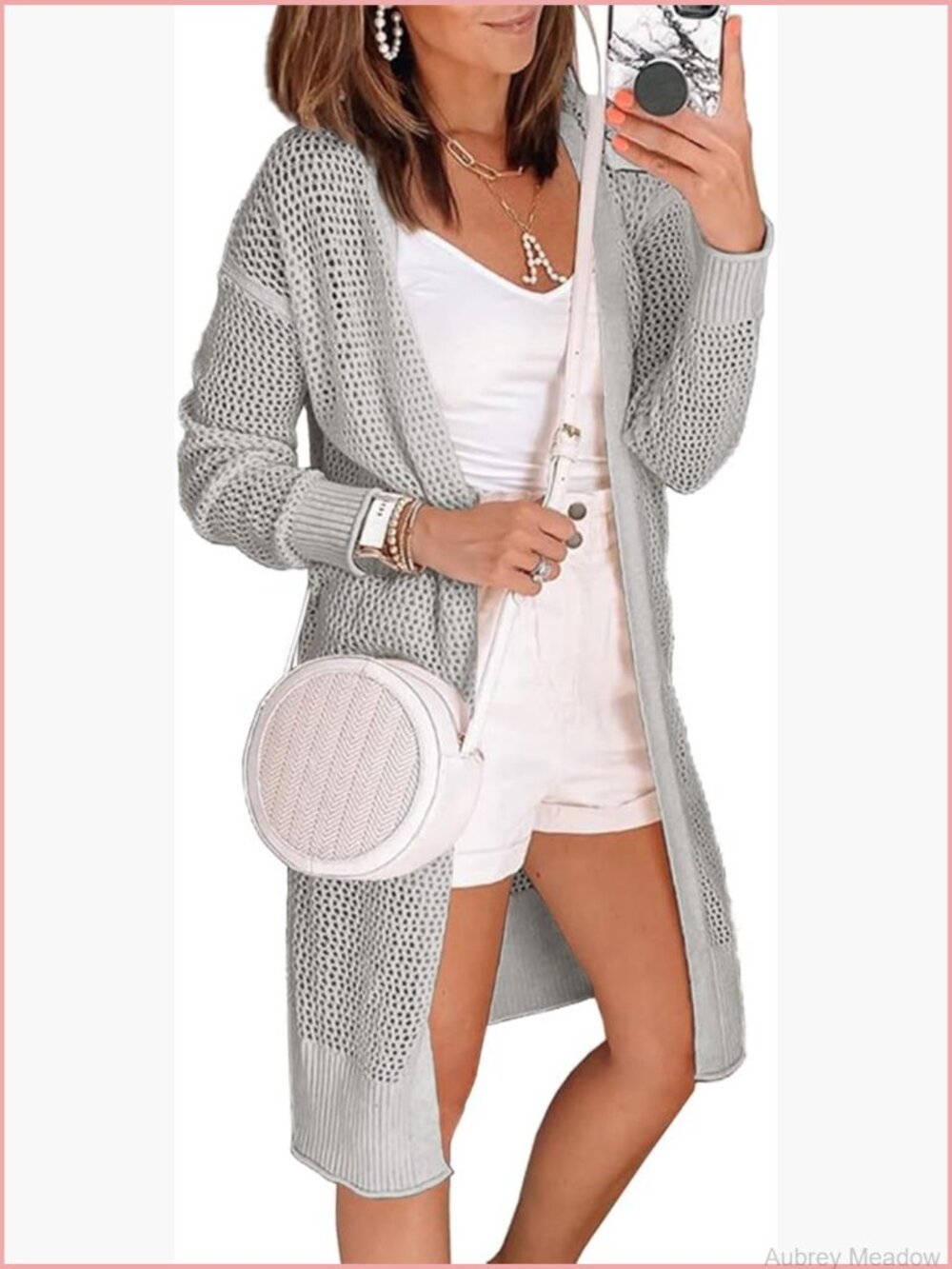 Open Front Knit Sheer Cardigan Boho Lightweight Long Sleeve Kimono